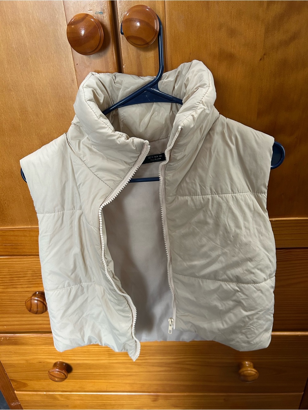Puffer Vest in Light Cream - Sleeveless Jacket